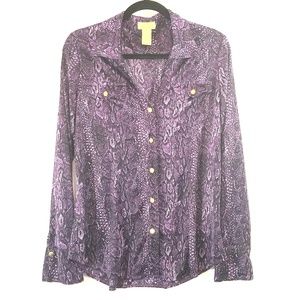 Purple Snake Print Shirt by Miss Tina NWOT
